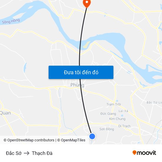 Đắc Sở to Thạch Đà map