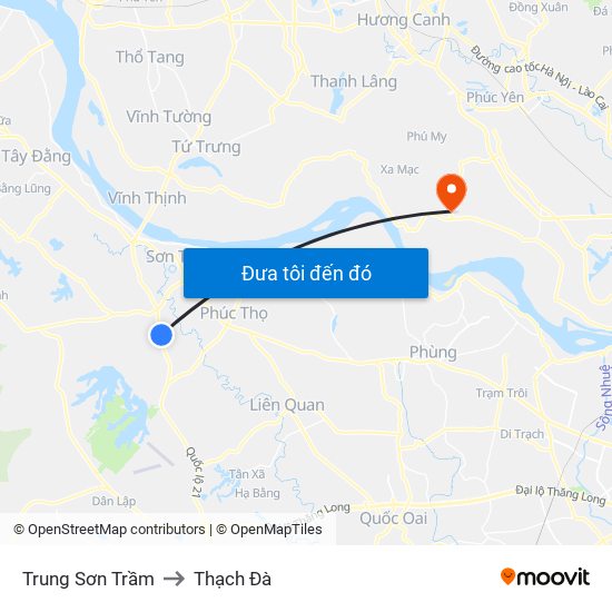 Trung Sơn Trầm to Thạch Đà map