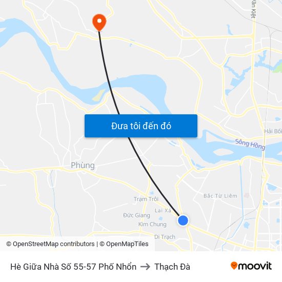 Hè Giữa Nhà Số 55-57 Phố Nhổn to Thạch Đà map