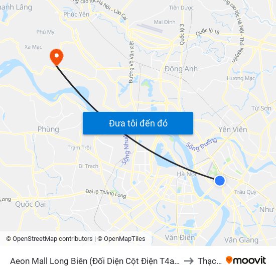 Aeon Mall Long Biên (Đối Diện Cột Điện T4a/2a-B Đường Cổ Linh) to Thạch Đà map