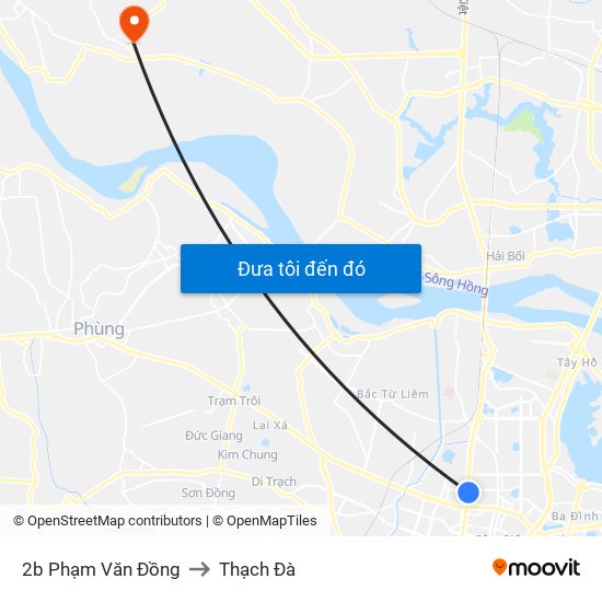 2b Phạm Văn Đồng to Thạch Đà map