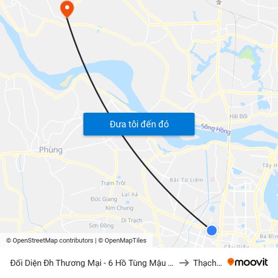 Đối Diện Đh Thương Mại - 6 Hồ Tùng Mậu (Cột Sau) to Thạch Đà map