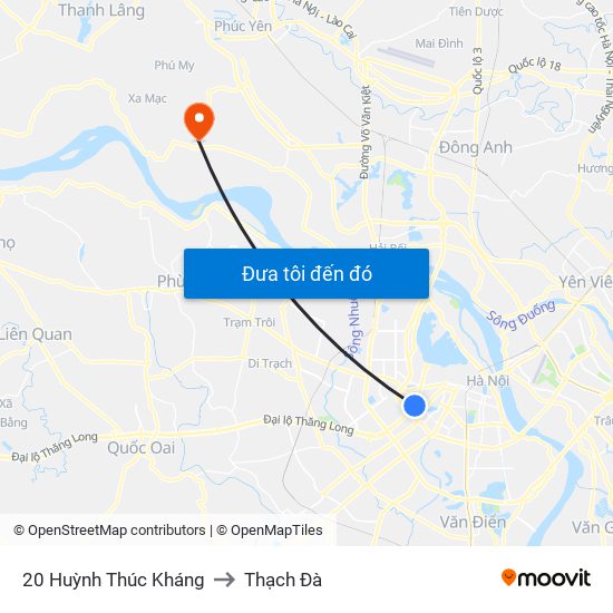 20 Huỳnh Thúc Kháng to Thạch Đà map