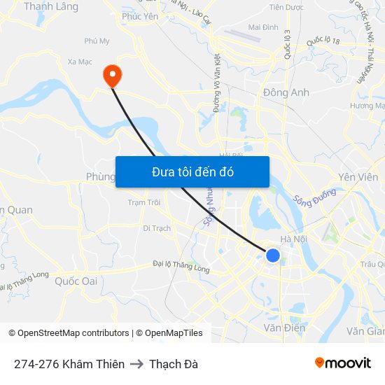 274-276 Khâm Thiên to Thạch Đà map