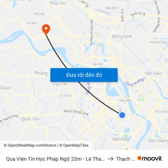 Qua Viện Tin Học Pháp Ngữ 20m - Lê Thanh Nghị to Thạch Đà map