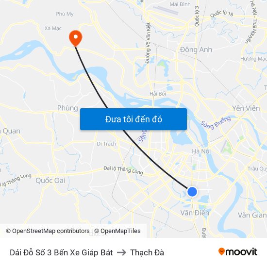 Dải Đỗ Số 3 Bến Xe Giáp Bát to Thạch Đà map