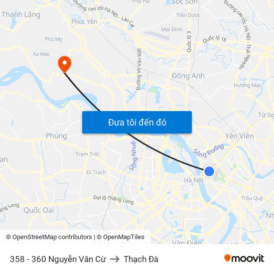 358 - 360 Nguyễn Văn Cừ to Thạch Đà map