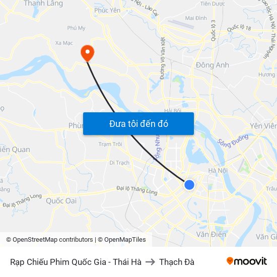 Rạp Chiếu Phim Quốc Gia - Thái Hà to Thạch Đà map