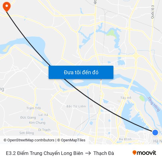 E3.2 Điểm Trung Chuyển Long Biên to Thạch Đà map