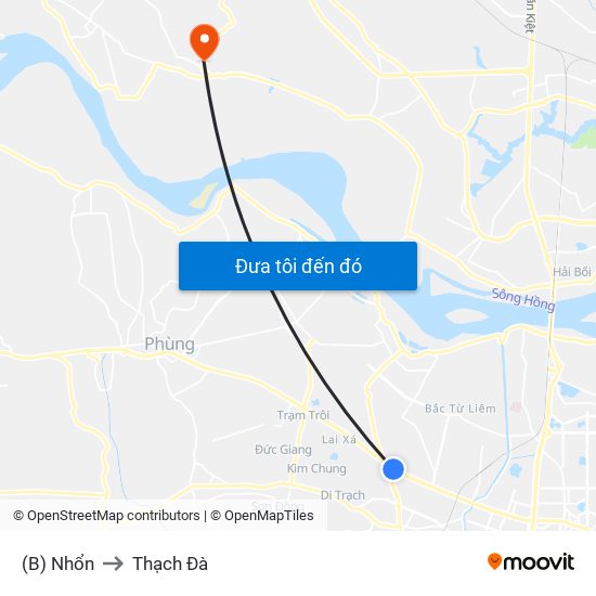 (B) Nhổn to Thạch Đà map