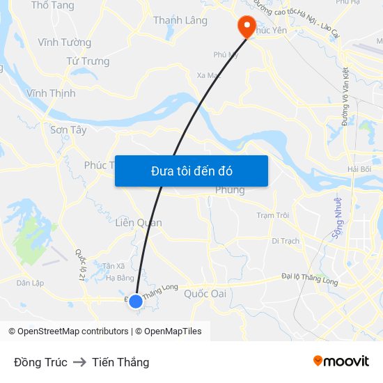 Đồng Trúc to Tiến Thắng map