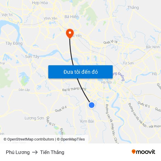 Phú Lương to Tiến Thắng map