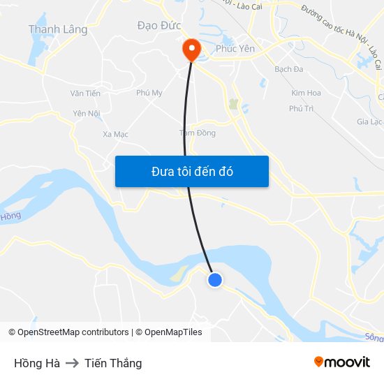 Hồng Hà to Tiến Thắng map