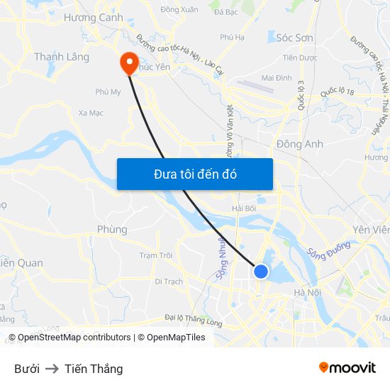 Bưởi to Tiến Thắng map