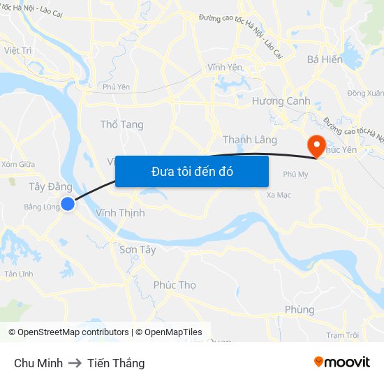 Chu Minh to Tiến Thắng map