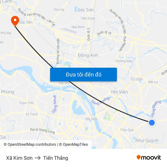 Xã Kim Sơn to Tiến Thắng map
