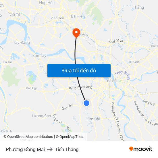 Phường Đồng Mai to Tiến Thắng map