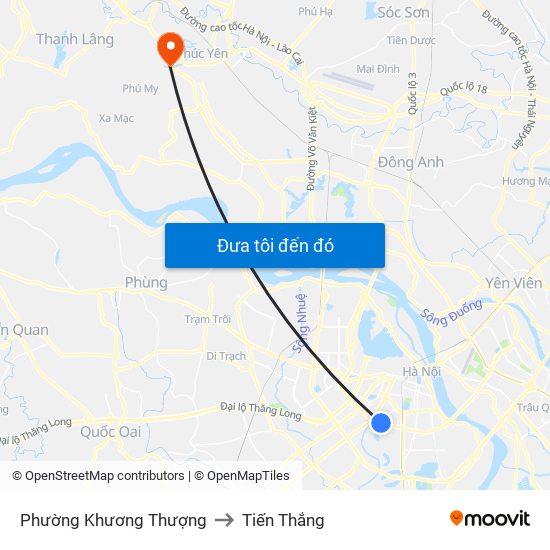 Phường Khương Thượng to Tiến Thắng map