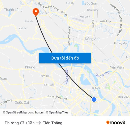 Phường Cầu Dền to Tiến Thắng map