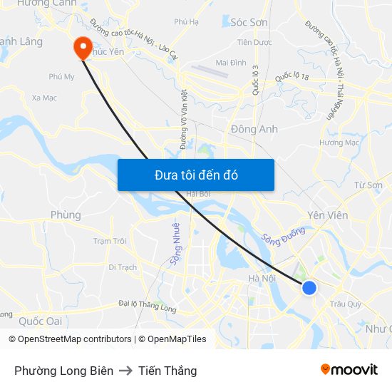 Phường Long Biên to Tiến Thắng map