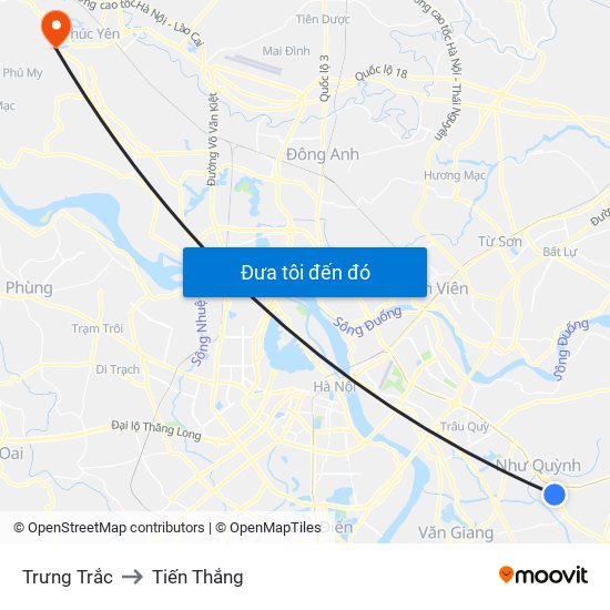 Trưng Trắc to Tiến Thắng map