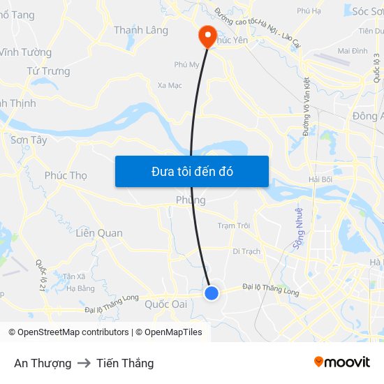 An Thượng to Tiến Thắng map