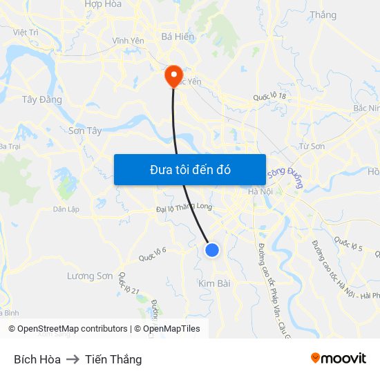 Bích Hòa to Tiến Thắng map