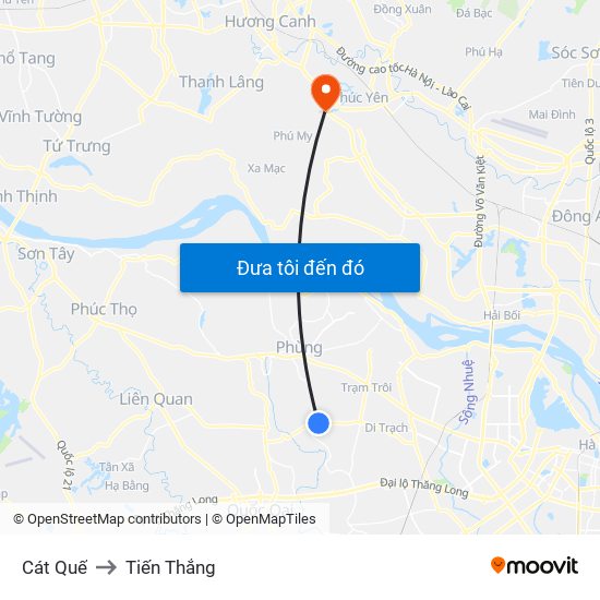 Cát Quế to Tiến Thắng map