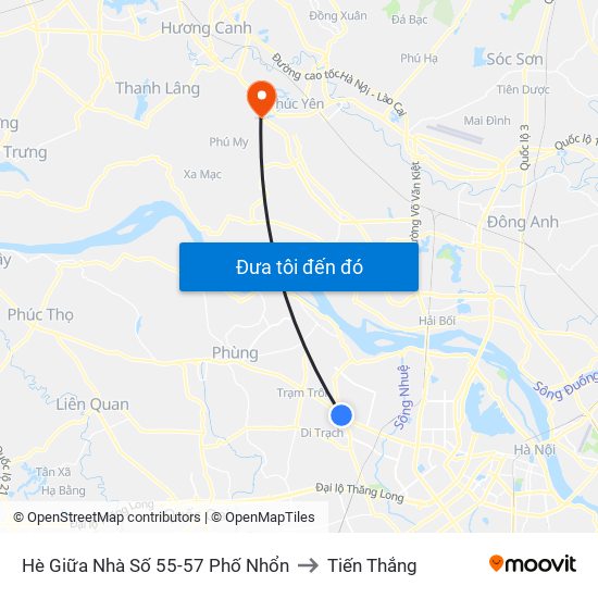 Hè Giữa Nhà Số 55-57 Phố Nhổn to Tiến Thắng map