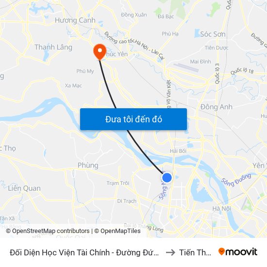 Đối Diện Học Viện Tài Chính - Đường Đức Thắng to Tiến Thắng map