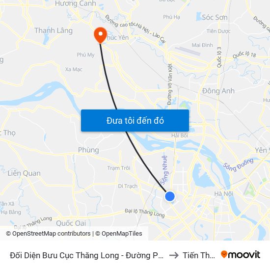 Đối Diện Bưu Cục Thăng Long - Đường Phạm Hùng to Tiến Thắng map