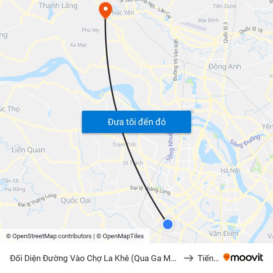 Đối Diện Đường Vào Chợ La Khê (Qua Ga Metro La Khê) - 405 Quang Trung (Hà Đông) to Tiến Thắng map