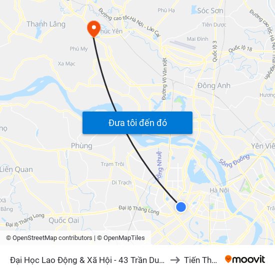 Đại Học Lao Động & Xã Hội - 43 Trần Duy Hưng to Tiến Thắng map