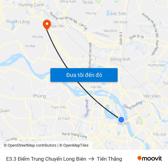 E3.3 Điểm Trung Chuyển Long Biên to Tiến Thắng map