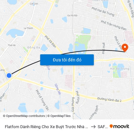 Flatfom Dành Riêng Cho Xe Buýt Trước Nhà 45 Đường Láng to SAFPO map