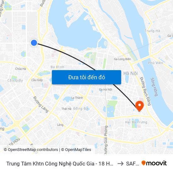 Trung Tâm Khtn Công Nghệ Quốc Gia - 18 Hoàng Quốc Việt to SAFPO map