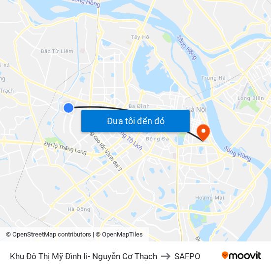 Khu Đô Thị Mỹ Đình Ii- Nguyễn Cơ Thạch to SAFPO map
