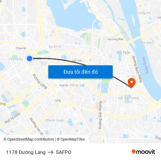 1178 Đường Láng to SAFPO map