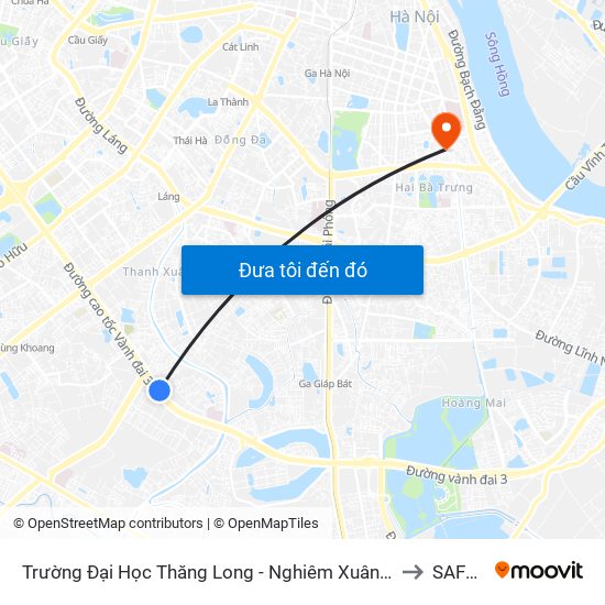 Trường Đại Học Thăng Long - Nghiêm Xuân Yêm to SAFPO map