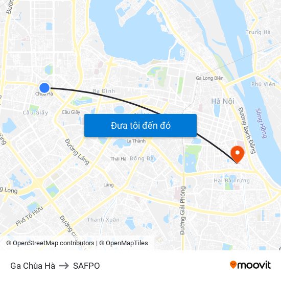 Ga Chùa Hà to SAFPO map