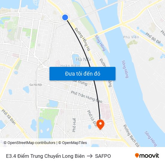 E3.4 Điểm Trung Chuyển Long Biên to SAFPO map