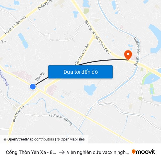 Cổng Thôn Yên Xá - 89 Cầu Bươu to viện nghiên cứu vacxin nghiêm xuân yêm map