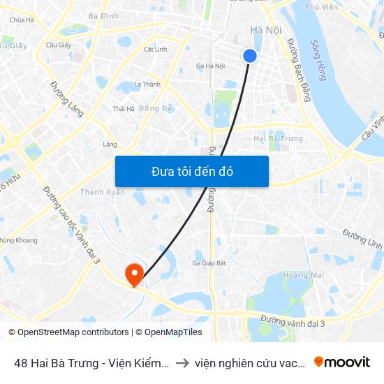 48 Hai Bà Trưng - Viện Kiểm Nghiệm Thuốc Trung Ương to viện nghiên cứu vacxin nghiêm xuân yêm map