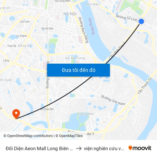 Đối Diện Aeon Mall Long Biên (Cột Điện T4a/2a-B Đường Cổ Linh) to viện nghiên cứu vacxin nghiêm xuân yêm map