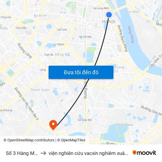 Số 3 Hàng Muối to viện nghiên cứu vacxin nghiêm xuân yêm map