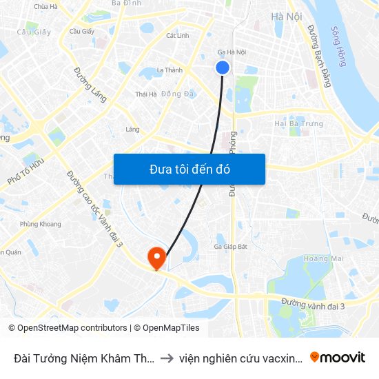 Đài Tưởng Niệm Khâm Thiên - 45 Khâm Thiên to viện nghiên cứu vacxin nghiêm xuân yêm map