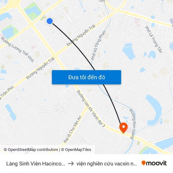 Làng Sinh Viên Hacinco - Nguyễn Tuân to viện nghiên cứu vacxin nghiêm xuân yêm map