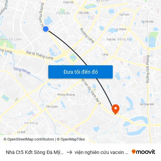 Nhà Ct5 Kđt Sông Đà Mỹ Đình - Phạm Hùng to viện nghiên cứu vacxin nghiêm xuân yêm map