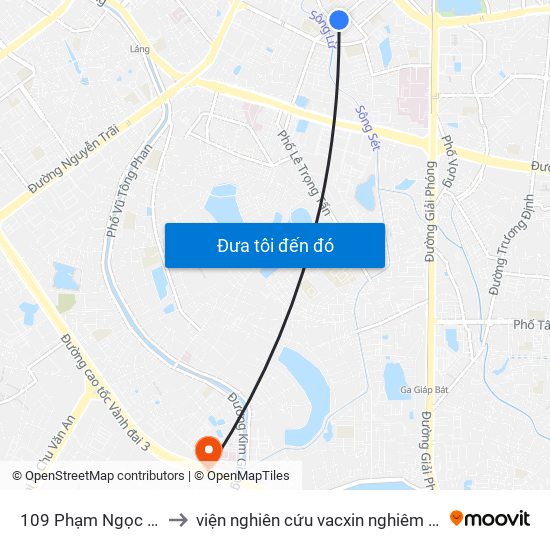 109 Phạm Ngọc Thạch to viện nghiên cứu vacxin nghiêm xuân yêm map