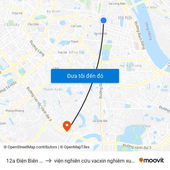 12a Điện Biên Phủ to viện nghiên cứu vacxin nghiêm xuân yêm map